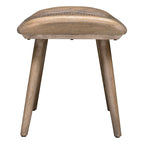 Scandinavian Small Bench with Rattan Top & Oak Frame