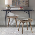 Scandinavian Small Bench with Rattan Top & Oak Frame