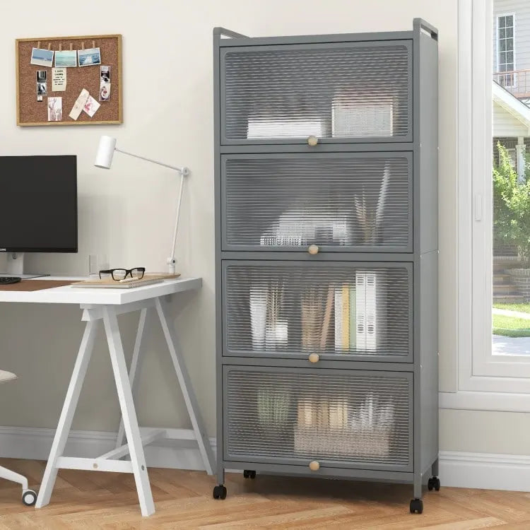 5-Tier Kitchen Baker's Rack with Flip-up PC Doors - 23.5 x 12.5 x 60.5 (L x W x H)