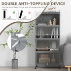 5-Tier Kitchen Baker's Rack with Flip-up PC Doors - 23.5 x 12.5 x 60.5 (L x W x H)