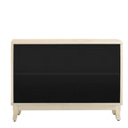 3 Door Mirrored Buffet Cabinet with Silver Handle - N/A