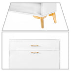 Modern Stylish Wooden Shoe Storage Cabinet with Gold Metal Handles and Legs