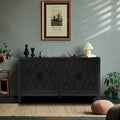 59.8in Vintage 4 Door Wooden Sideboard Living Room Entryway Cabinet