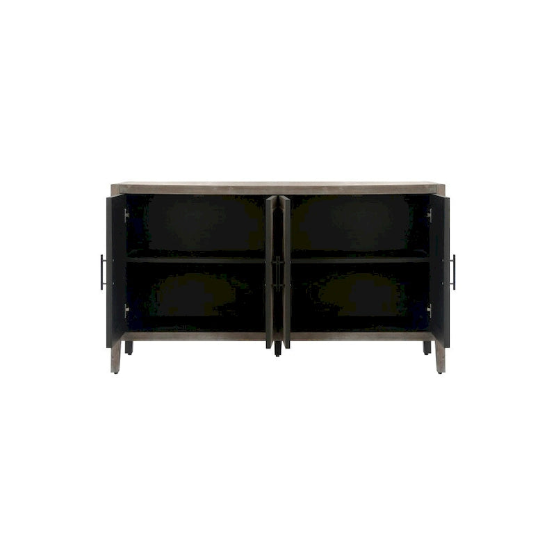 59.8in Vintage 4 Door Wooden Sideboard Living Room Entryway Cabinet