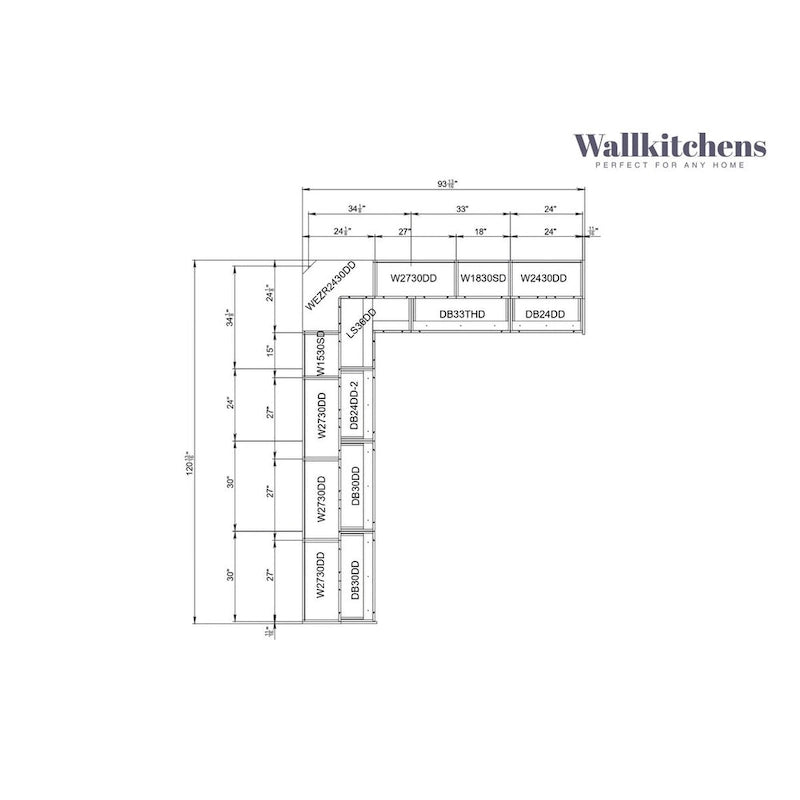 Kitchen Black Cabinet - 10Ft Wide - 94x120