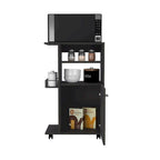 Kitchen Cart with Single Door Cabinet & Four Casters - White Finish