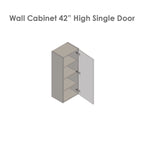 21 x 42 Wall Cabinet-Single Door-Grey - 21 x 42 x 12