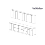 Natural Teak & Black Kitchen Cabinet - 13Ft Wide, Soft-Close