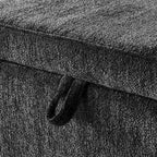 Oval Ottoman Storage Bench Chenille Fabric Bench with Large Storage Space