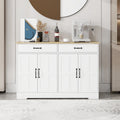 47.95" Farmhouse Buffet Cabinet Sideboard with 2 Drawers & 4 Doors - White