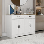 47.95" Farmhouse Buffet Cabinet Sideboard with 2 Drawers & 4 Doors - White