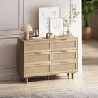 43.316-Drawers Rattan Storage Cabinet Rattan Drawer,for Bedroom,Living Room,Black