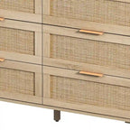 43.316-Drawers Rattan Storage Cabinet Rattan Drawer,for Bedroom,Living Room,Black