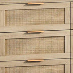 43.316-Drawers Rattan Storage Cabinet Rattan Drawer,for Bedroom,Living Room,Black