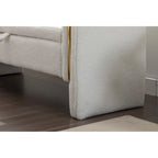 Teddy Fabric Storage Bench Bedroom Bench With Gold Metal Trim Strip For Living Room Bedroom Indoor