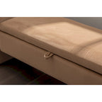 Teddy Fabric Storage Bench Bedroom Bench With Gold Metal Trim Strip For Living Room Bedroom Indoor