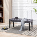 Upholstered Tufted Bench Ottoman Footrest Stool Accent Bench