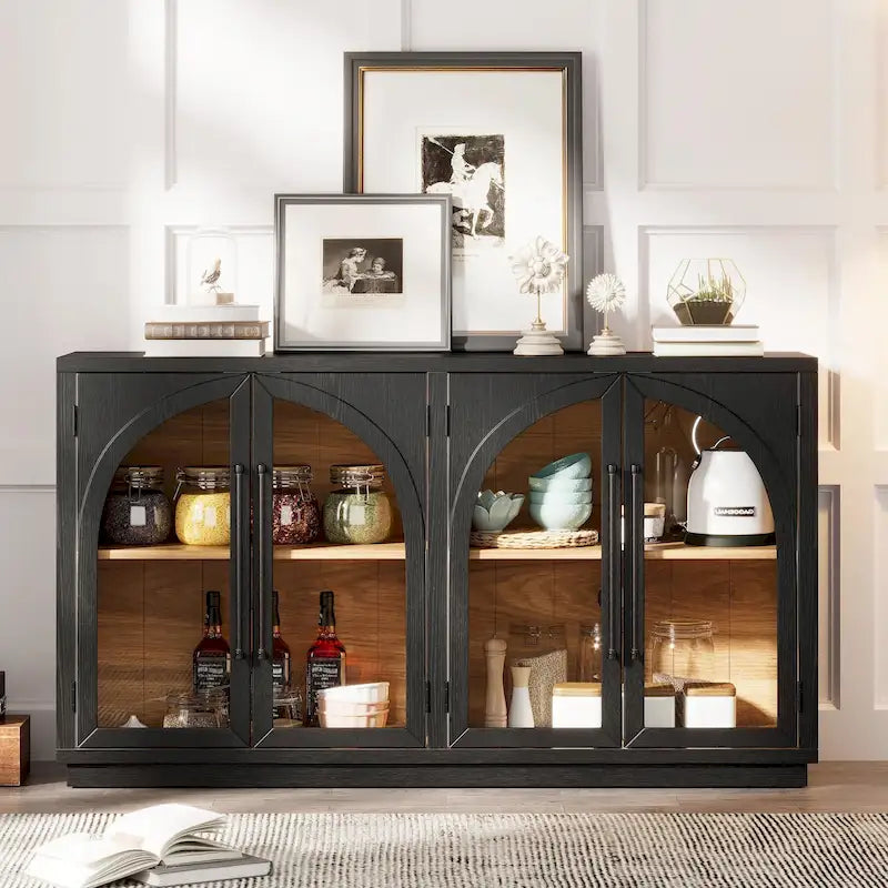 Retro 4-Door Large Storage Sideboard