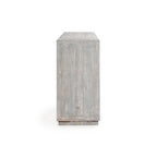 86" Reclaimed Pine Sideboard with Grid Pattern - Adjustable Shelves, Transitional Style
