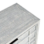 86" Reclaimed Pine Sideboard with Grid Pattern - Adjustable Shelves, Transitional Style