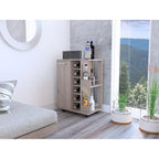 2-Shelf 6-Bottle Bar Cart with Division - Dark Walnut