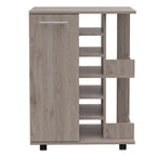 2-Shelf 6-Bottle Bar Cart with Division - Dark Walnut