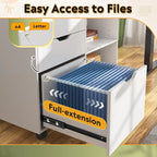 Wood File Cabinet, Mobile Lateral Filing Cabinet - 15.7D x 31.3W x 24.7H
