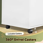 Wood File Cabinet, Mobile Lateral Filing Cabinet - 15.7D x 31.3W x 24.7H