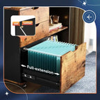 Wood File Cabinet, Mobile Lateral Filing Cabinet - 15.7D x 31.3W x 24.7H
