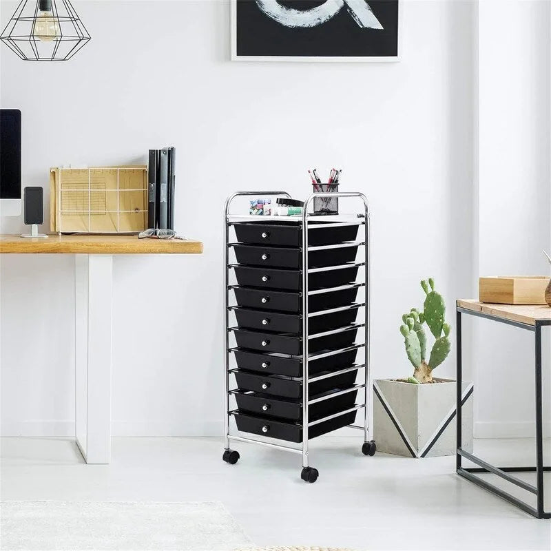 10-Drawer Organizer Cart - 15D x 13W x 34H