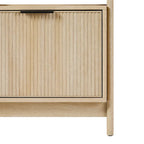 22" Narrow Bookshelf with Drawer - 5 Shelves, Reeded Front, MDF