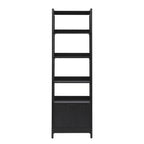 22" Narrow Bookshelf with Drawer - 5 Shelves, Reeded Front, MDF