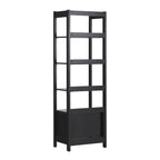 22" Narrow Bookshelf with Drawer - 5 Shelves, Reeded Front, MDF