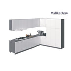Modern White Gloss Kitchen Cabinet - 12Ft Wide, Soft-Close