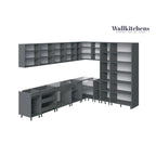 Modern White Gloss Kitchen Cabinet - 12Ft Wide, Soft-Close