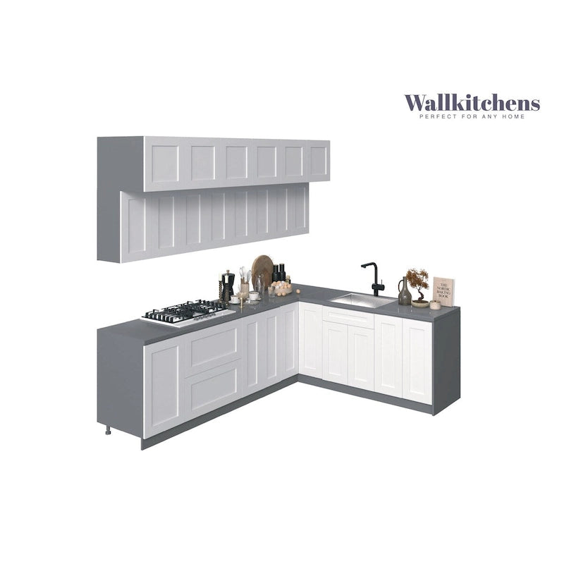 Kitchen White Matte Cabinet - 9Ft Wide - 108x85