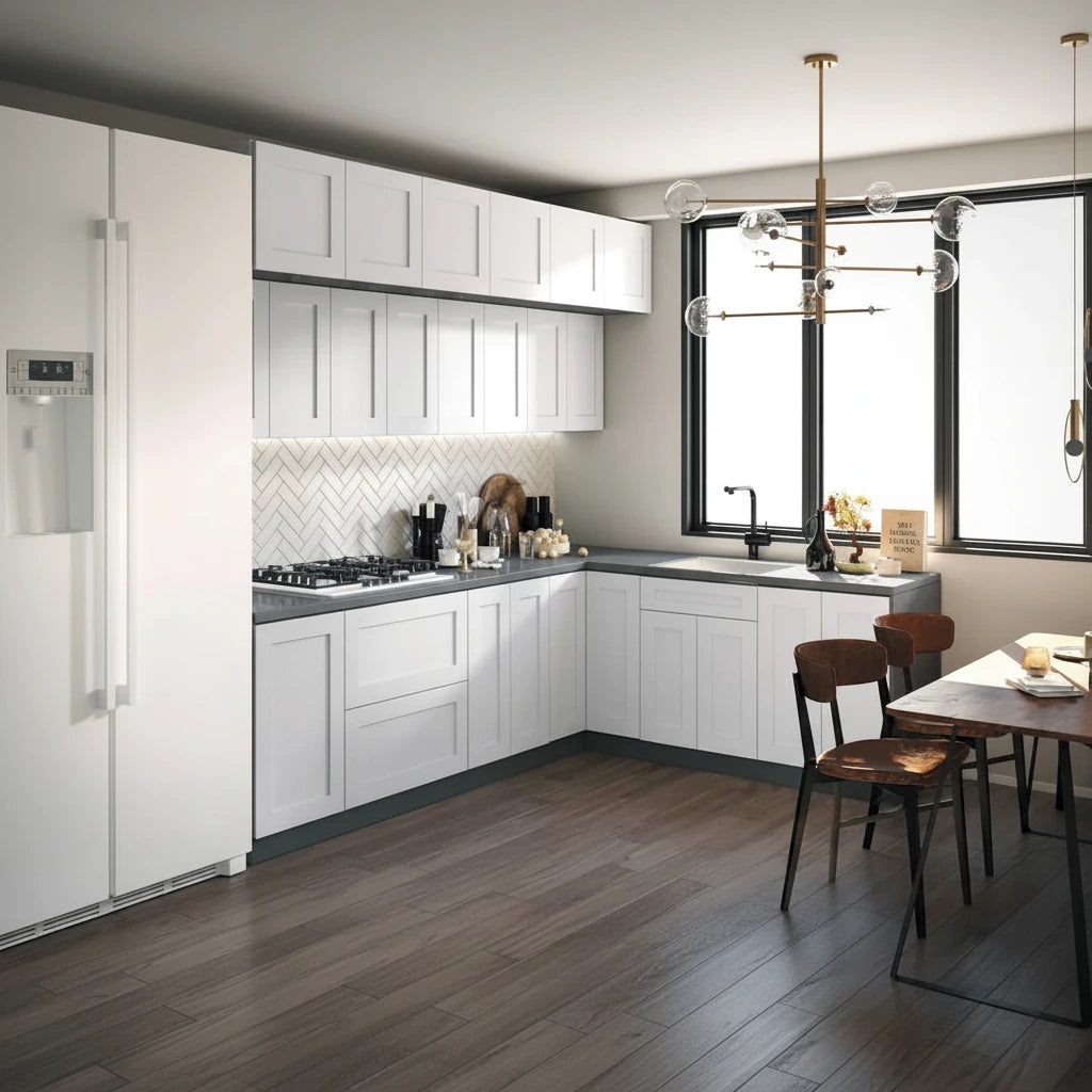 Kitchen White Matte Cabinet - 9Ft Wide - 108x85