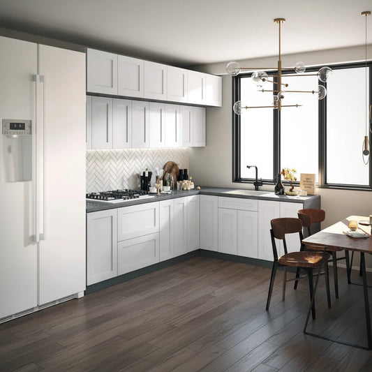 Armoire de cuisine blanche mate - 274 cm de large - 108x85