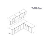 Kitchen White Matte Cabinet - 9Ft Wide - 108x85