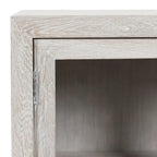 72" Whitewash Four Door Sideboard - Oak & Acacia Wood, Adjustable Shelves