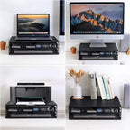 Wood Monitor Riser with Drawers