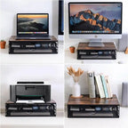 Wood Monitor Riser with Drawers