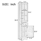 Wooden Freestanding Tall Bathroom Storage Linen Cabinet
