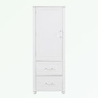 Tall Bathroom Storage Cabinet with Two Drawers and Adjustable Shelf