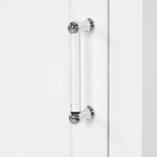 Tall Bathroom Storage Cabinet with Two Drawers and Adjustable Shelf