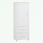 Tall Bathroom Storage Cabinet with Two Drawers and Adjustable Shelf