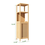 Bathroom Multifunctional Bamboo Storage Cabinet with 2 Open Shelves