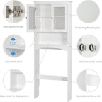 Toilet Storage Cabinet - White 9.06D x 24.8W x 65.75H