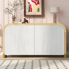 4-door Cabinet with Adjustable Shelves for Living Room