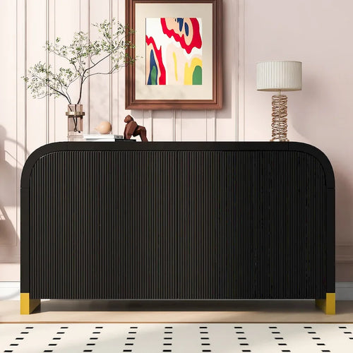 4-door Cabinet with Adjustable Shelves for Living Room